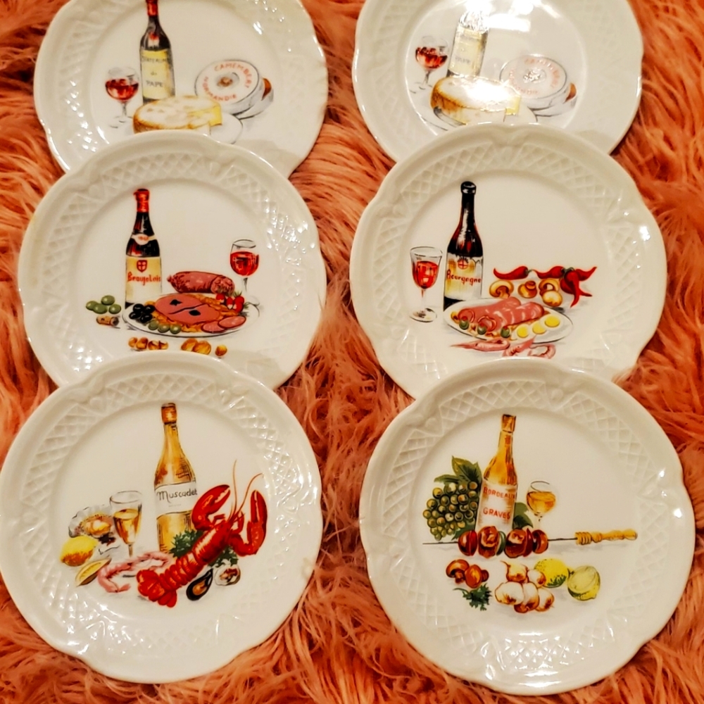 LOURIOUX PORCELAIN FRANCE/ BERRY/ TAPAS / 6 PIECES